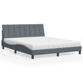 vidaXL Bett mit Matratze Dunkelgrau 160x200 cm Samt