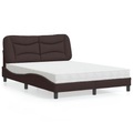vidaXL Bett mit Matratze Dunkelbraun 140x190 cm Stoff