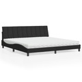 vidaXL Bett mit Matratze Schwarz 200x200 cm Samt