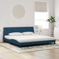 vidaXL Bett mit Matratze Blau 200x200 cm Samt