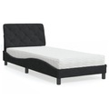 vidaXL Bett mit Matratze Schwarz 90x190 cm Samt