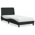 vidaXL Bett mit Matratze Schwarz 90x200 cm Samt