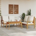 vidaXL 3-tlg. Garten-Lounge-Set mit Kissen Massivholz Akazie