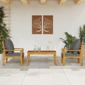vidaXL 3-tlg. Garten-Lounge-Set mit Kissen Massivholz Akazie