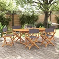 vidaXL Klappbare Gartenstühle 6 Stk. Dunkelgrau Stoff