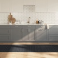 vidaXL Teppich Rechteckig Grau 80x300 cm Bambus