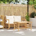 vidaXL, vidaXL 2-tlg. Garten-Sofagarnitur mit Kissen Bambus