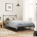 vidaXL Bettgestell mit Kopfteil Metall Schwarz 107x203 cm