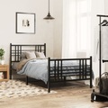 vidaXL Bettgestell mit Kopf- und Fußteil Metall Schwarz 107x203 cm