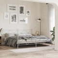 vidaXL Bettgestell mit Kopf- und Fußteil Metall Weiß 200x200 cm