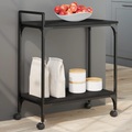 vidaXL, vidaXL Küchenwagen Schwarz 60,5x31x72,5 cm Holzwerkstoff