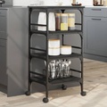 vidaXL, vidaXL Küchenwagen Schwarz 45x35x89,5 cm Holzwerkstoff