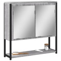 vidaXL Bad-Spiegelschrank Grau Sonoma 60x16x60 cm Holzwerkstoff
