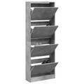 vidaXL Schuhschrank Betongrau 60x21x163,5 cm Holzwerkstoff
