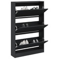 vidaXL Schuhschrank Schwarz 80x21x125,5 cm Holzwerkstoff