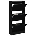 vidaXL Schuhschrank Schwarz 60x21x125,5 cm Holzwerkstoff