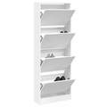 vidaXL Schuhschrank Weiß 60x21x125,5 cm Holzwerkstoff