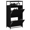 vidaXL Schuhschrank Schwarz 60x34x112 cm Holzwerkstoff