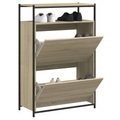 vidaXL Schuhschrank Sonoma-Eiche 75x34x112 cm Holzwerkstoff