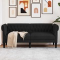 vidaXL, vidaXL Chesterfield-Sofa 2-Sitzer Schwarz Stoff