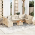 vidaXL, vidaXL 7-tlg. Garten-Lounge-Set mit Kissen Beige Poly Rattan