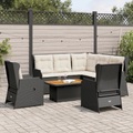 vidaXL 6-tlg. Garten-Lounge-Set mit Kissen Schwarz Poly Rattan