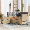 vidaXL 6-tlg. Garten-Lounge-Set mit Kissen Beige Poly Rattan