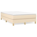 vidaXL, vidaXL Boxspringbett mit Matratze Creme 120x190 cm Stoff