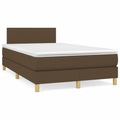 vidaXL Boxspringbett mit Matratze Dunkelbraun 120x190 cm Stoff