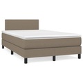 vidaXL Boxspringbett mit Matratze Taupe 120x190 cm Stoff