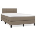 vidaXL Boxspringbett mit Matratze Taupe 120x190 cm Stoff