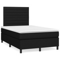 vidaXL Boxspringbett mit Matratze Schwarz 120x190 cm Stoff
