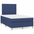vidaXL Boxspringbett mit Matratze Blau 120x190 cm Stoff