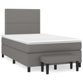 vidaXL Boxspringbett mit Matratze Dunkelgrau 120x190 cm Stoff