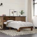 vidaXL Bettgestell Räuchereiche 100x200 cm Holzwerkstoff und Metall