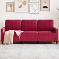 vidaXL 3-Sitzer-Sofa Weinrot 180 cm Samt