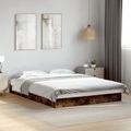 vidaXL Bettgestell Räuchereiche 140x200 cm Holzwerkstoff