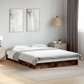 vidaXL Bettgestell Räuchereiche 135x190 cm Holzwerkstoff