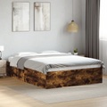 vidaXL Bettgestell Räuchereiche 120x200 cm Holzwerkstoff