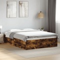 vidaXL Bettgestell Räuchereiche 140x190 cm Holzwerkstoff