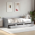 vidaXL Tagesbett mit Schubladen Betongrau 90x190 cm Holzwerkstoff