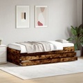 vidaXL Tagesbett mit Schubladen Räuchereiche 90x200 cm Holzwerkstoff