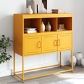 vidaXL Sideboard Senfgelb 100,5x39x107 cm Kaltgewalzter Stahl