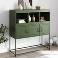 vidaXL Sideboard Olivgrün 100,5x39x107 cm Kaltgewalzter Stahl