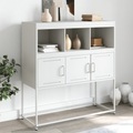 vidaXL Sideboard Weiß 100,5x39x107 cm Kaltgewalzter Stahl