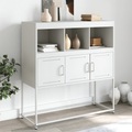 vidaXL Sideboard Weiß 100,5x39x107 cm Kaltgewalzter Stahl