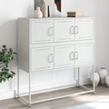 vidaXL Sideboard Weiß 100,5x39x107 cm Kaltgewalzter Stahl