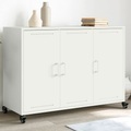 vidaXL Sideboard Weiß 100,5x39x72 cm Kaltgewalzter Stahl