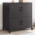 vidaXL Sideboard Schwarz 68x39x72 cm Kaltgewalzter Stahl