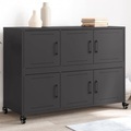vidaXL Sideboard Schwarz 100,5x39x72 cm Kaltgewalzter Stahl